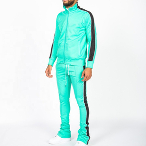 Vêtements de rue pour hommes en gros OEM, pantalon de jogging empilé, veste zippée, ensemble deux pièces, survêtements, ensembles de jogging pour hommes - Product Image 4