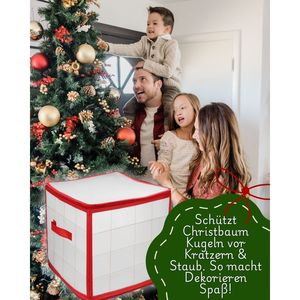 Boîte de rangement rouge pour boules de sapin de Noël, capacité de 64 onces - Product Image 5