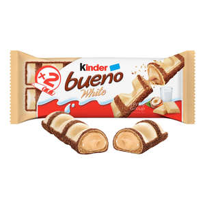 Barre de chocolat blanc Kinder Bueno avec crème de noisettes onctueuse |   Vente au détail et en gros de friandises en vrac, prix d'usine - Product Image 1
