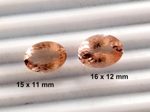 Pierre précieuse Morganite pêche 100% naturelle, taille ovale, clarté immaculée, 16 x 12 mm, 15 x 11 mm, excellente taille, forme ovale, pour bijoux - Product Image 4
