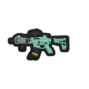 Rubber <b>Material</b> Pvc Patch Twill Fabric Personalized Shape PVC Rubber Canvas Adhesive Iron Heat Press Laser Waterproof Pvc Patch - Product Image 2