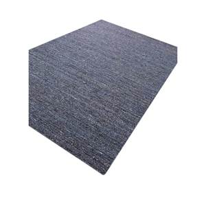 Alfombra Contour Gris y Negra Tejida a Mano de Lana y Viscosa, Color Sólido Hwv-70 para Uso Doméstico - Product Image 2