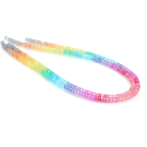 Perles de pierre de lune arc-en-ciel naturelle, forme de pneu lisse, Heishi, 5-6 mm, 15 pouces, pierre de lune arc-en-ciel, forme de roue lisse, perles en gros - Product Image 5