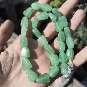 Collar de Plata con Gema Natural de Crisoprasa Verde AAA, Estilo Clásico, Regalo de Boda, Cuentas para Joyería - Product Image 2