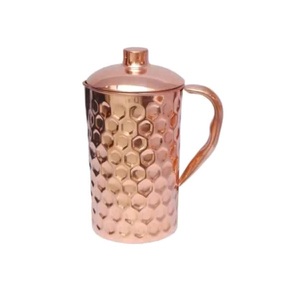 Smooth Lining Design Pure <b>Copper</b> Jug With Lid for Serving Water Home Kitchen Use - Product Image 5