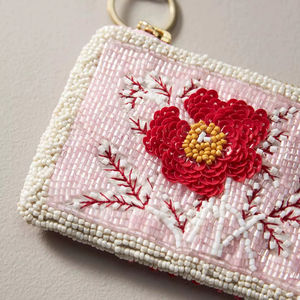 Wholesale Ladies LOVE Theme Beaded Coin Purse - Romantic Heart Rhinestone Mini Clutch Valentines <b>Gift</b>, Bridesmaid (MOQ 50, OEM) - Product Image 1