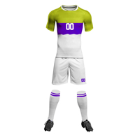 Uniforme de Fútbol Sublimado Personalizado OEM ODM, Conjunto de Camiseta de Manga Corta y Pantalones Cortos con Degradado para Hombre, con Tela que Absorbe la Humedad, para Todas las Temporadas