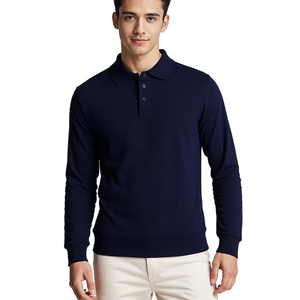 Cuello vuelto Tela de malla transpirable Servicio OEM Alta calidad Personalizado Tallas grandes Hombres Polos Tela de Jersey bordada - Product Image 1