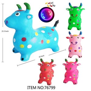 Giocattolo gonfiabile animale della mucca di salto con la luce ed il suono 12pc/CS - Product Image 1
