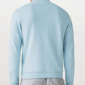 <b>Men</b> <b>Zip</b> Jacket Sky Blue Solid Color Full Zipper Stand Collar Lightweight Sweatshirt Casual Streetwear Slim Fit Outerwear - Product Image 5