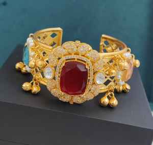 Pulsera de Doble Capa y Fusión de Polki Hecha a Mano, Calidad Premium, Hermoso Diseño, Perfecta para Ocasiones Festivas y Fiestas - Product Image 1