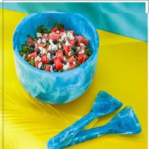 ชามสลัดเรซินรูปทรงกลมดีไซน์สวยทำมือใช้สำหรับเสิร์ฟซุปก๋วยเตี๋ยวข้าว - Product Image 3