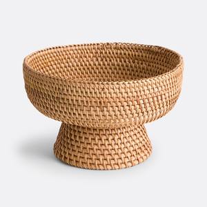 Pantry organizers and kitchen decor handcrafted high quality <b>rattan</b> <b>storage</b> bowl shaped <b>basket</b> - Product Image 4