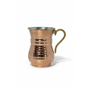 Ensemble de 6 tasses à la crème de lait en cuivre gravées à la main, vaisselle nostalgique en verre - Product Image 1