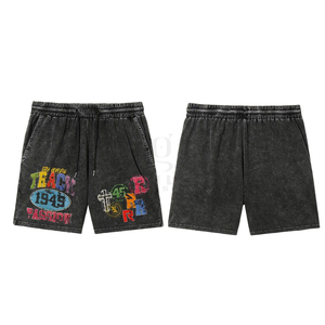 2025, ropa exterior duradera y ligera para hombres, haz tus propios pantalones cortos de lavado ácido de diseño personalizado de Color negro de la más alta calidad - Product Image 3