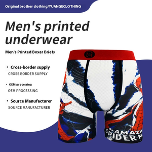 Sous-vêtements de sport pour garçons longs transfrontaliers respirant soie lait motif numérique taille moyenne allongée vêtements d'extérieur shorts et collants - Product Image 2