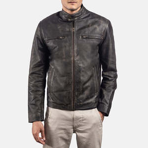 Autumn Rustic Brown Genuine Leather <b>Biker</b> <b>Jacket</b> Cowhide & Sheep Skin XS Size Reversible and Zippered Water-Proof Features - Product Image 3