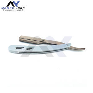 Navajas de barbero de acero inoxidable con bloqueo giratorio para afeitar bigote y barba, navaja de afeitar recta plegable con soporte para cuchillas, para barbería y salón - Product Image 3