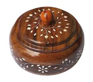 Tarro de almacenamiento de madera oscura hecho a mano para frutas secas, nuevo diseño elegante de alta calidad para cocina, decoración del hogar - Product Image 1