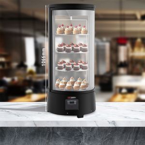 Réfrigérateur vitrine de comptoir à 4 faces en verre - Double vitrage - rond - 73L - 503mm - avec 4 étagères rotatives - 1 porte vitrée - pour - Product Image 3