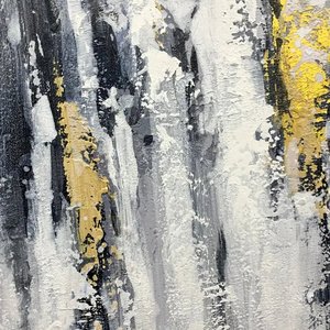 Design moderno contemporaneo alla moda di arte della parete a cascata di inchiostro astratto - Product Image 3