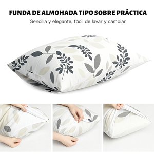 Set Copripiumino con Cerniera 100% Poliestere con Motivo Floreale e Federe, Morbido e Traspirante per un Sonno Confortevole - Product Image 5