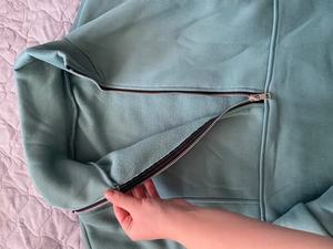 Top de mujer de dos piezas de media cremallera de cuello alto polar pantalones de chándal informales sueltos logotipo personalizado sudadera de mujer - Product Image 3