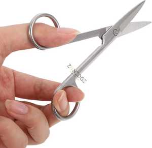 Ciseaux à barbe noire personnalisés de qualité supérieure Ciseaux à sourcils de maquillage en acier inoxydable Mini ciseaux à cils avec logo - Product Image 4