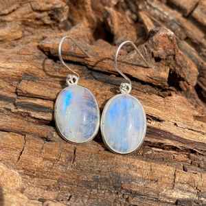 Moonstone Dangle <b>Earrings</b> 925 Sterling <b>Silver</b> Handmade Statement Unique Fashion Jewelry Gift <b>For</b> Women <b>Men</b> - Product Image 1