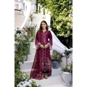 Ensemble de costume en tissu lawn brodé pour femmes MEHMAL, collection MBN-01-MELIGEND - Product Image 1
