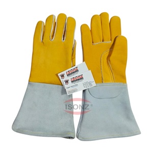 EN388 Premium Quality Durable ISONZ Leather Elc-<b>Cow</b> Hide Welding Gloves 14-inch 1.2mm Thick Heat Resistant Suede Cuff - Product Image 5