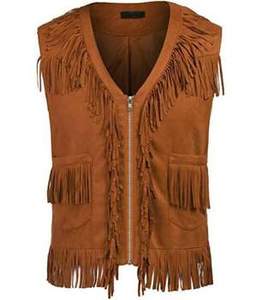 <b>Suede</b> Cowboy Leather <b>Jacket</b> for Men Featuring Vintage Western Fashion Durable Leather Feel and Classic Style - Product Image 4