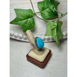 Larry Kaye Fashionable <b>Adjustable</b> <b>Ring</b> Natural Turquoise Mountain & Sterling Silver Bezel and Invisible Setting Gift - Product Image 2