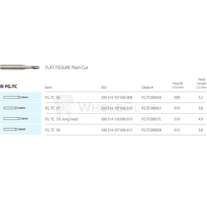 Instrumentos quirúrgicos dentales de corte liso de fisura plana de fresas de carburo MDT FG - Product Image 1