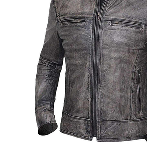 Veste d'hiver 2025 pour hommes, respirante et imperméable, de taille plus avec logo unique et col montant en cuir, vente en gros personnalisée - Product Image 6