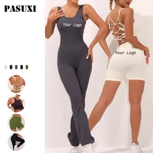 PASUXI ชุดบราออกกำลังกายเข้ายิมของผู้หญิง,ชุดกางเกงโยคะสกินนี่ชุดกีฬาเสื้อออกกำลังกาย