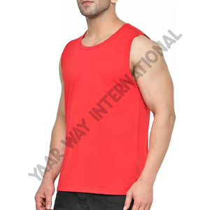 Wholesale 100% Cotton O Neck Tank Top for Men Custom Logo Print Muscle Sleeveless Fitness Gym Sportswear Hole Decoration Knitted - Product Image 3