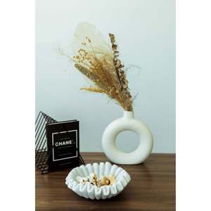 Cuenco decorativo con bordes ondulados blancos - Product Image 5