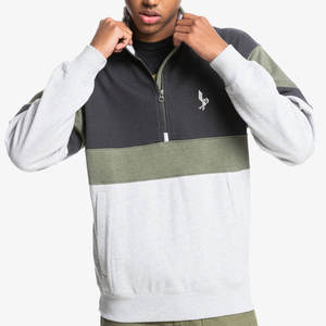 Coupe classique 100% coton quart Zip sweat avec col haut et poche hiver chaleur solide motif quart Zip sweat - Product Image 2