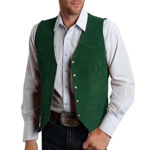 Gilet en cuir sans manches tendance de grande taille pour hommes Gilet en cuir de moto pour vente en ligne - Product Image 1