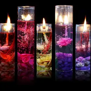 신제품 도매 개인 상표 젤 왁스 촛불 만들기 유리 젤리 항아리 젤 왁스 오션 시리즈 향기로운 촛불