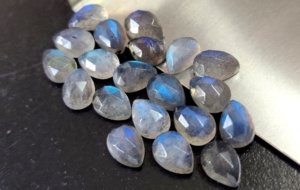 Natural Labradorite Pear <b>Rose</b> Cut Faceted <b>Top</b> Quality 9x13mm <b>Top</b> Quality - Labradorite Pear <b>Rose</b> Cut Faceted - Product Image 3