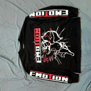 T-shirts surdimensionnés en coton pour hommes, mode en gros, haute qualité, MIXED EMOTION, T-shirt à manches longues - Product Image 4