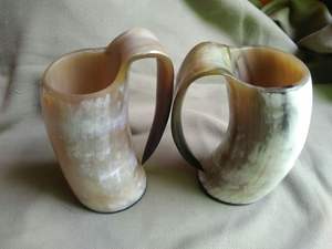 Haute qualité corne de buffle grande tasse à bière Viking artisanat poli couleur naturelle fête emballage personnalisé - Product Image 5