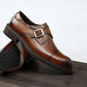 Chaussures Oxford en cuir de vachette pleine fleur avec talon amorti et design antidérapant, chaussures habillées pour hommes, chaussures en cuir - Product Image 3