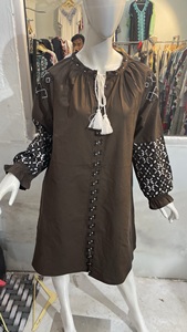 Broderie fleur industrie lourde mode couverture en coton manches trois-quarts printemps nouveau 2022 chemisiers pour femmes - Product Image 3