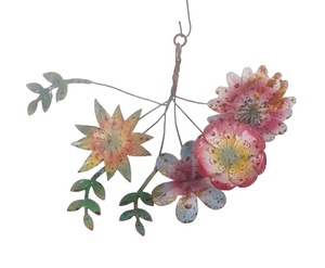 Bouquet de fleurs en métal galvanisé à la main vintage rustique pour décoration intérieure de la maison - Product Image 2