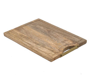 Planche à découper en bois naturel pour servir et préparer les aliments Planche à découper en bois rectangulaire - Product Image 2