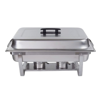 Ensemble de quatre chauffe-plats de service d'hôtel de mariage avec support élégant Buffet chauffe-plats Pot Table à dîner plats de service
