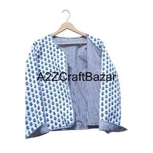 Vente en gros de vestes matelassées réversibles pour femmes en coton 100% pur avec imprimé floral pour l'automne et l'hiver pour femmes - Product Image 3